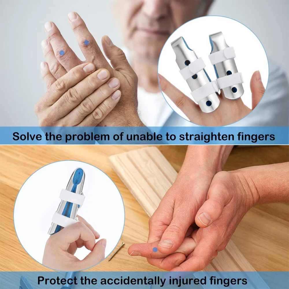1pc Metal Finger Straightening Splint Brace for Broken Finger