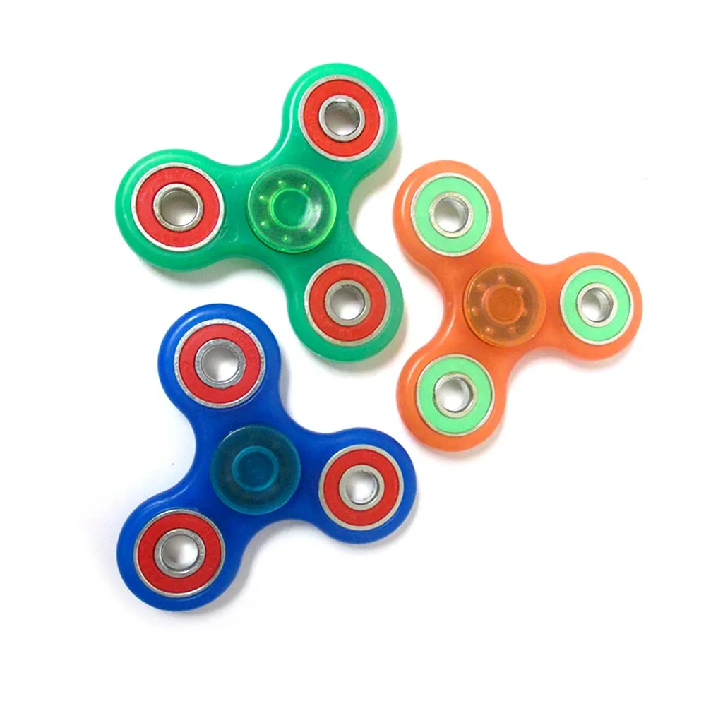6 Gyro Tri-Spinner Fidget Glow In Dark Toy EDC Hand Finger Spinner Focus ADHD
