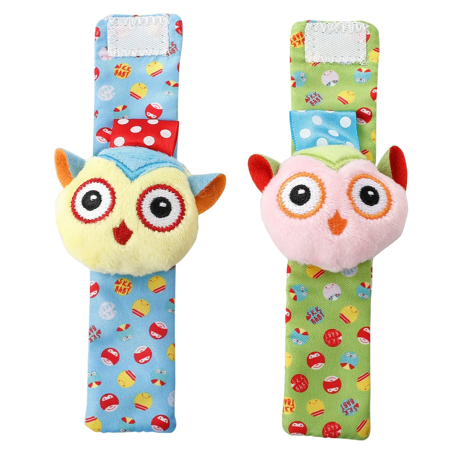 Baby Moo Owls In Love Multicolour Set of 4 Socks And Wrist Rattle