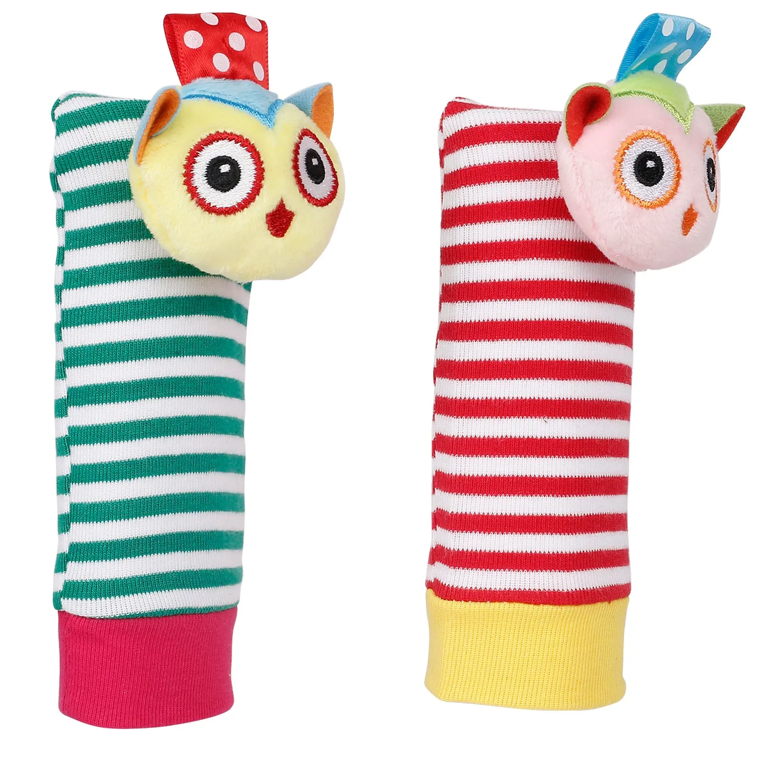 Baby Moo Owls In Love Multicolour Set of 4 Socks And Wrist Rattle