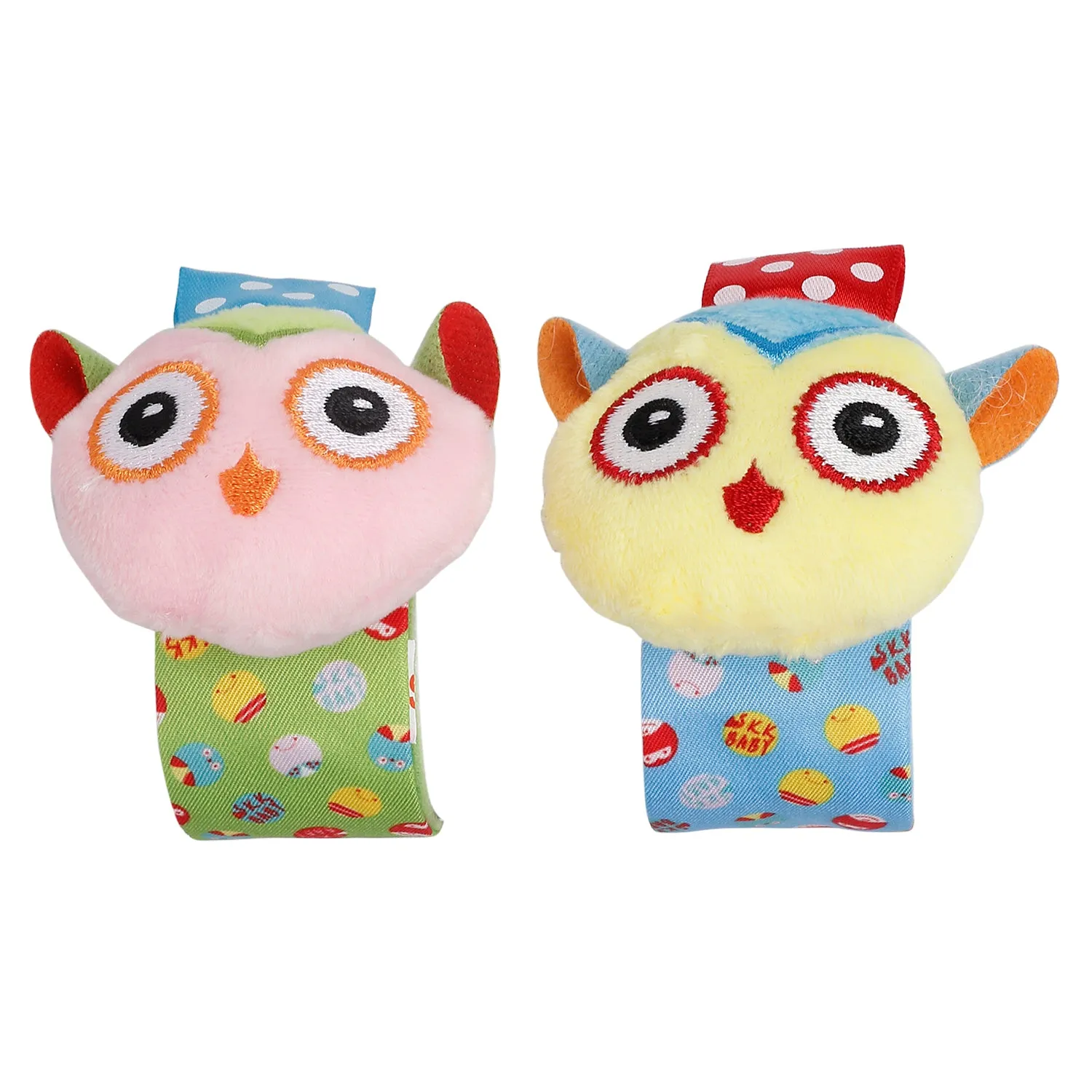 Baby Moo Owls In Love Multicolour Set of 4 Socks And Wrist Rattle
