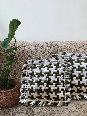 Cushions Olive Green And White