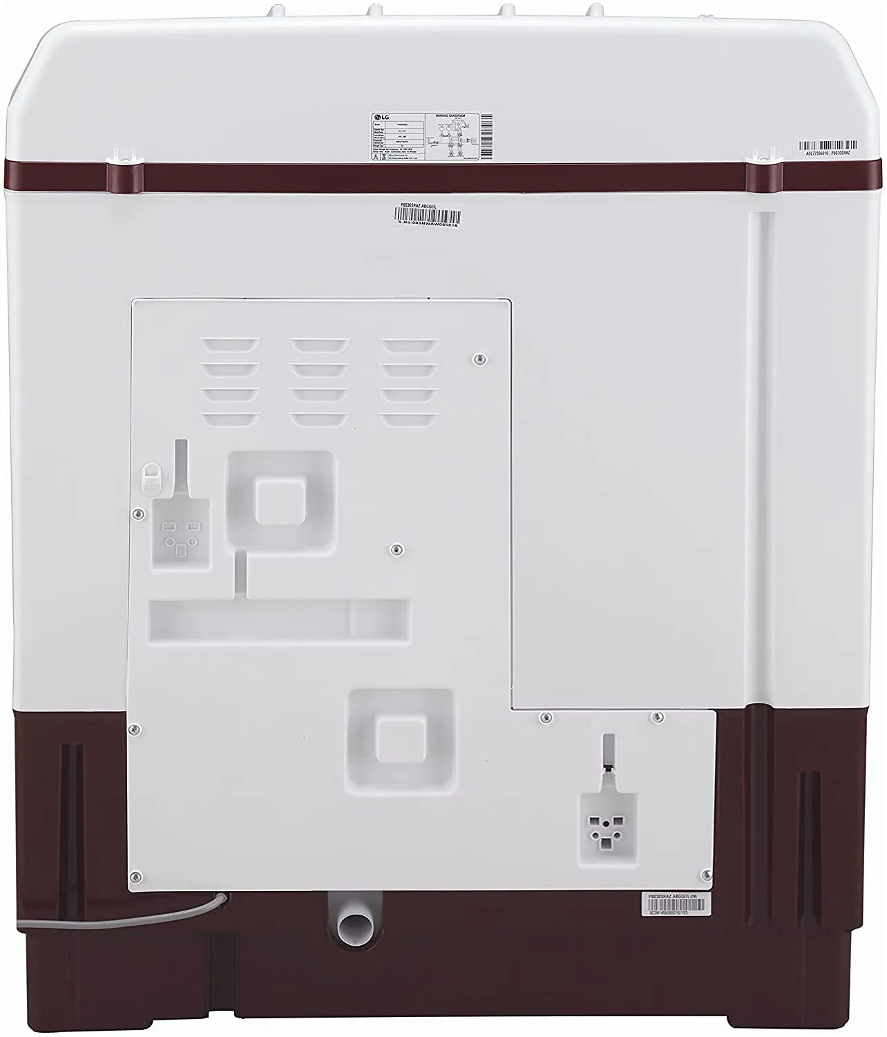 LG P8035SRAZ 8 kg Semi Automatic Top Load Washing Machine, White