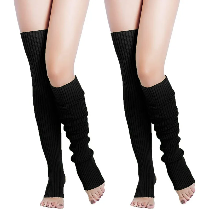 Pack of 2 Womens Neon Knit Leg Warmer for 80s Party Dance Sports Yoga