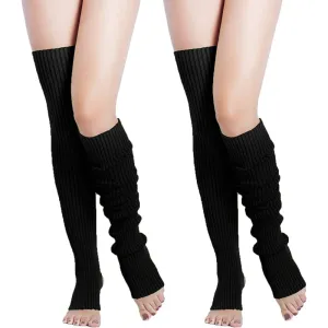 Pack of 2 Womens Neon Knit Leg Warmer for 80s Party Dance Sports Yoga